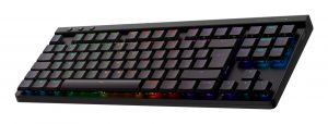 Logitech G G515 LIGHTSPEED TKL Teclado inalámbrico discreto para gaming, LIGHTSYNC RGB, diseño fino sin sección numérica, teclas de PBT, interruptores mecánicos táctiles (cafés), QWERTY ES - Negro