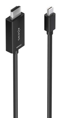 AISENS Cable conversor MINI DP a HDMI 4K@60Hz, MINI DP/M-HDMI/M, Negro, 0.6m