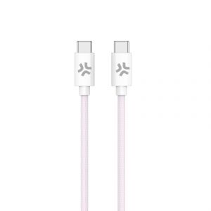 Celly USBCUSBCCOTTPK cable USB 1,5 m USB C Rosa, Blanco