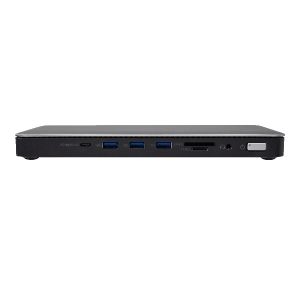 V7 DOCKTB4PT base para portátil y replicador de puertos Alámbrico Thunderbolt 4 Negro, Plata