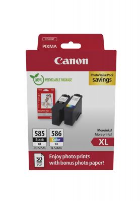 Canon PG-585XL/CL-586 PVP cartucho de tinta 2 pieza(s) Original Alto rendimiento (XL) Negro, Cian, Magenta, Amarillo