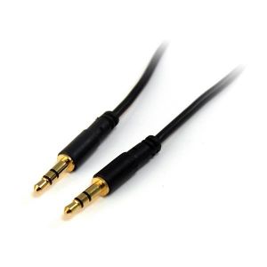 StarTech.com Cable de Audio Estéreo de 3,5mm Delgado de 1,8m - Cable de Audio Minijack Macho a Macho para Smartphone, Tablet o Reproductor MP3