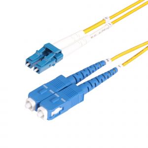 StarTech.com Cable de Fibra Óptica LC a SC (UPC) OS2 Monomodo 9/125µm 100G LSZH Dúplex de 1m - Low Insertion Loss - Resistente a Dobleces - Cable de Conexión de Parcheo LSZH