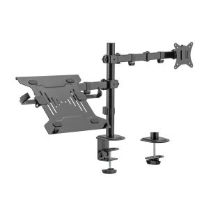 AISENS Soporte de Mesa Giratorio e Inclinable para Portatil y Monitor/TV 9Kg de 17-32, Negro