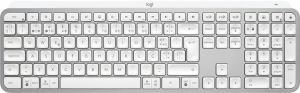 Logitech MX Keys S teclado Universal RF Wireless + Bluetooth Portugués Aluminio, Blanco