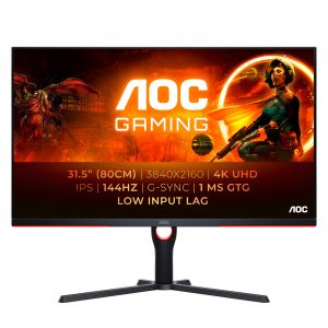 AOC G3 U32G3X/BK LED display 80 cm (31.5") 3840 x 2160 Pixeles 4K Ultra HD Negro, Rojo