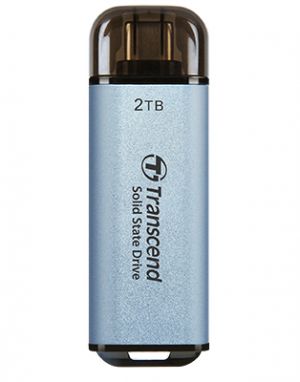 Transcend ESD310 Tecnología Thunderbolt (Rayo) 2 TB USB tipo A a USB tipo C USB 3.2 Gen 2x2 Negro