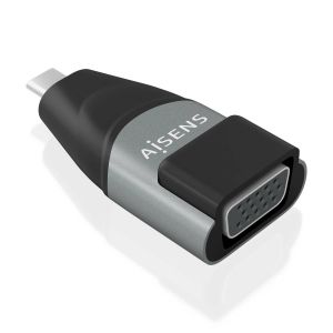 AISENS Adaptador Conversor Aluminio USB-C a VGA, USB-C/M-HDB15/H, Gris